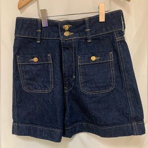Zara Dark Blue Jean Shorts